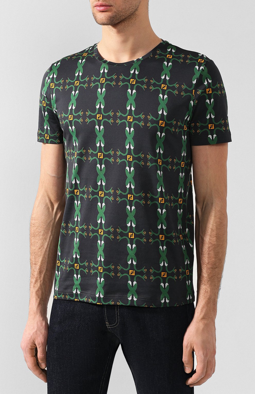 Хлопковая футболка FENDI, арт. FAF532 A793, фото 3