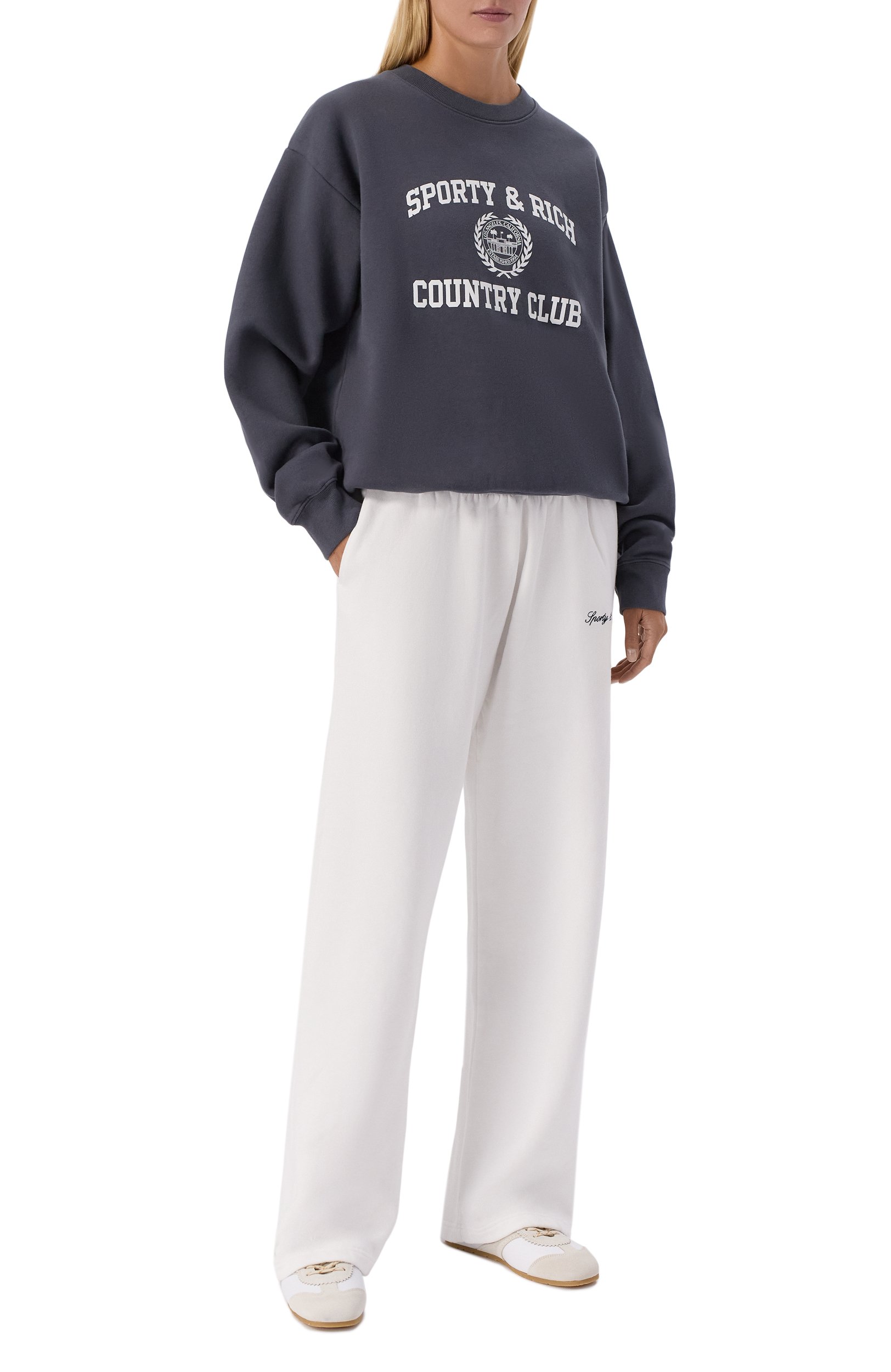 Хлопковый свитшот SPORTY AND RICH, арт. ST098711218GY25, фото 2