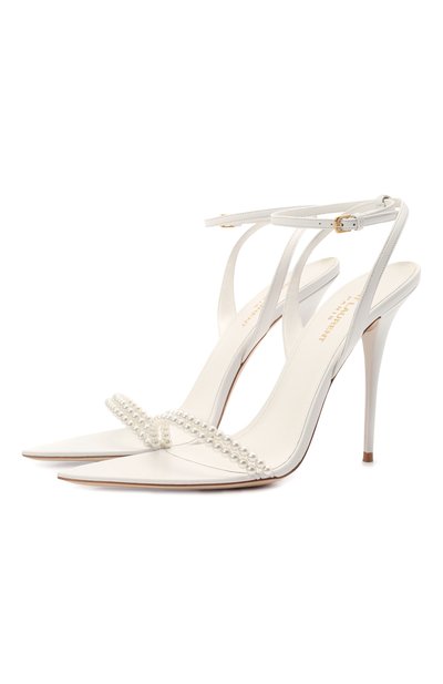 Кожаные босоножки luna SAINT LAURENT белого цвета по цене 99500 руб., арт. 656829/20500, фото 1 Кожаные босоножки luna SAINT LAURENT, арт. 656829/20500, фото 1