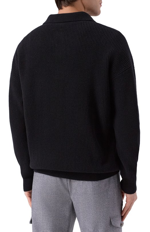 Шерстяной свитер Kiton UMM066106 Чёрный  UMM066106 Фото 4