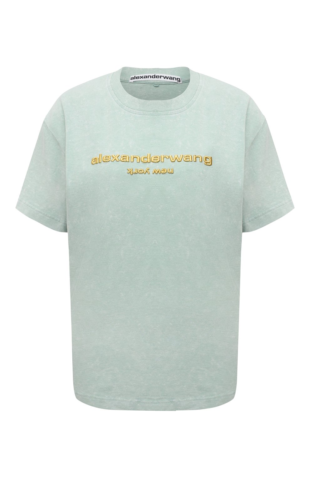 Хлопковая футболка ALEXANDER WANG светло-зеленого цвета по цене 25700 руб., арт. UCC1211030, фото 1 Хлопковая футболка ALEXANDER WANG, арт. UCC1211030, фото 1
