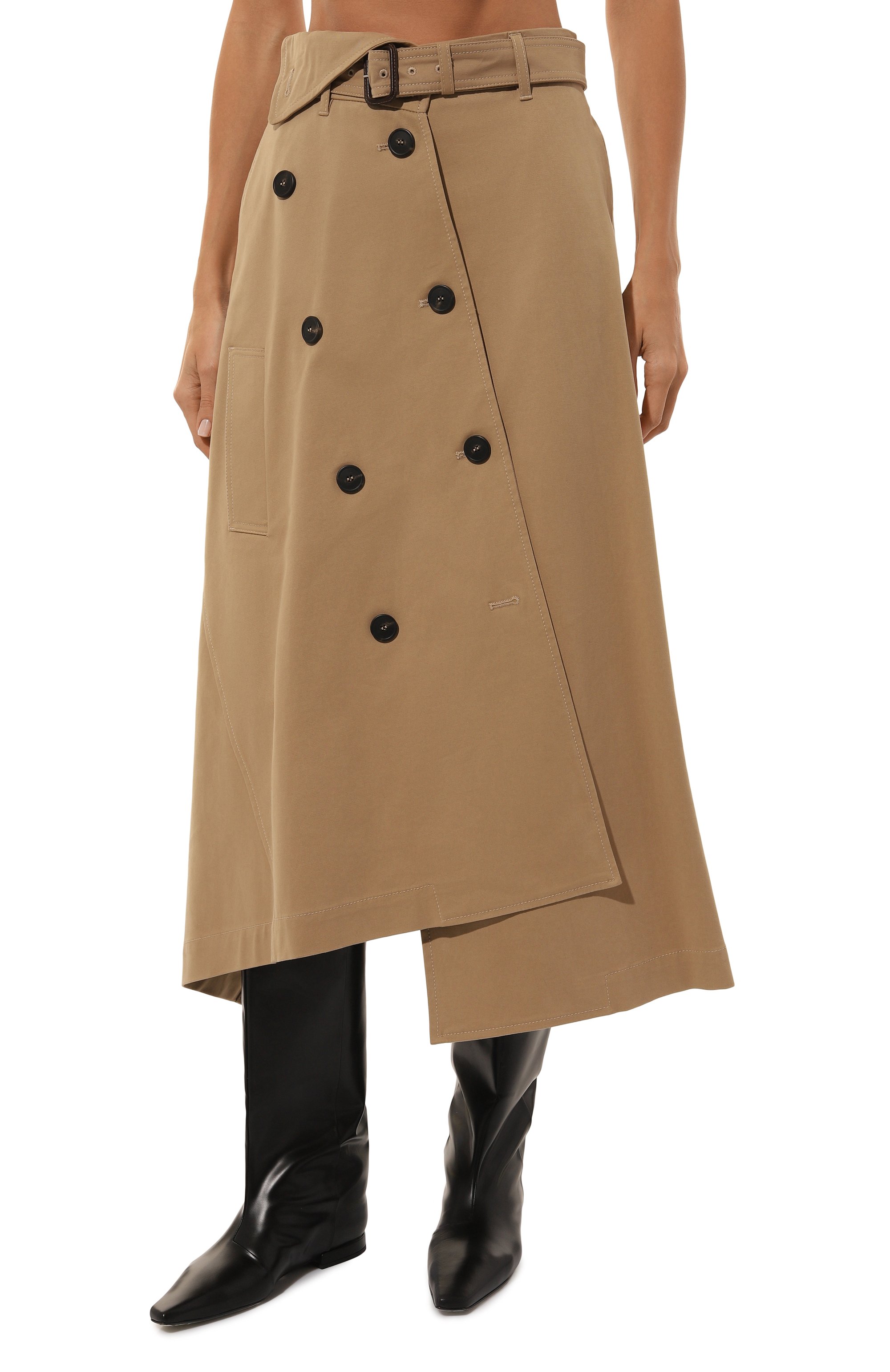 Хлопковая юбка WEEKEND MAX MARA бежевого цвета по цене 33750 руб., арт. B0L0GNA, фото 3 Хлопковая юбка WEEKEND MAX MARA, арт. B0L0GNA, фото 3
