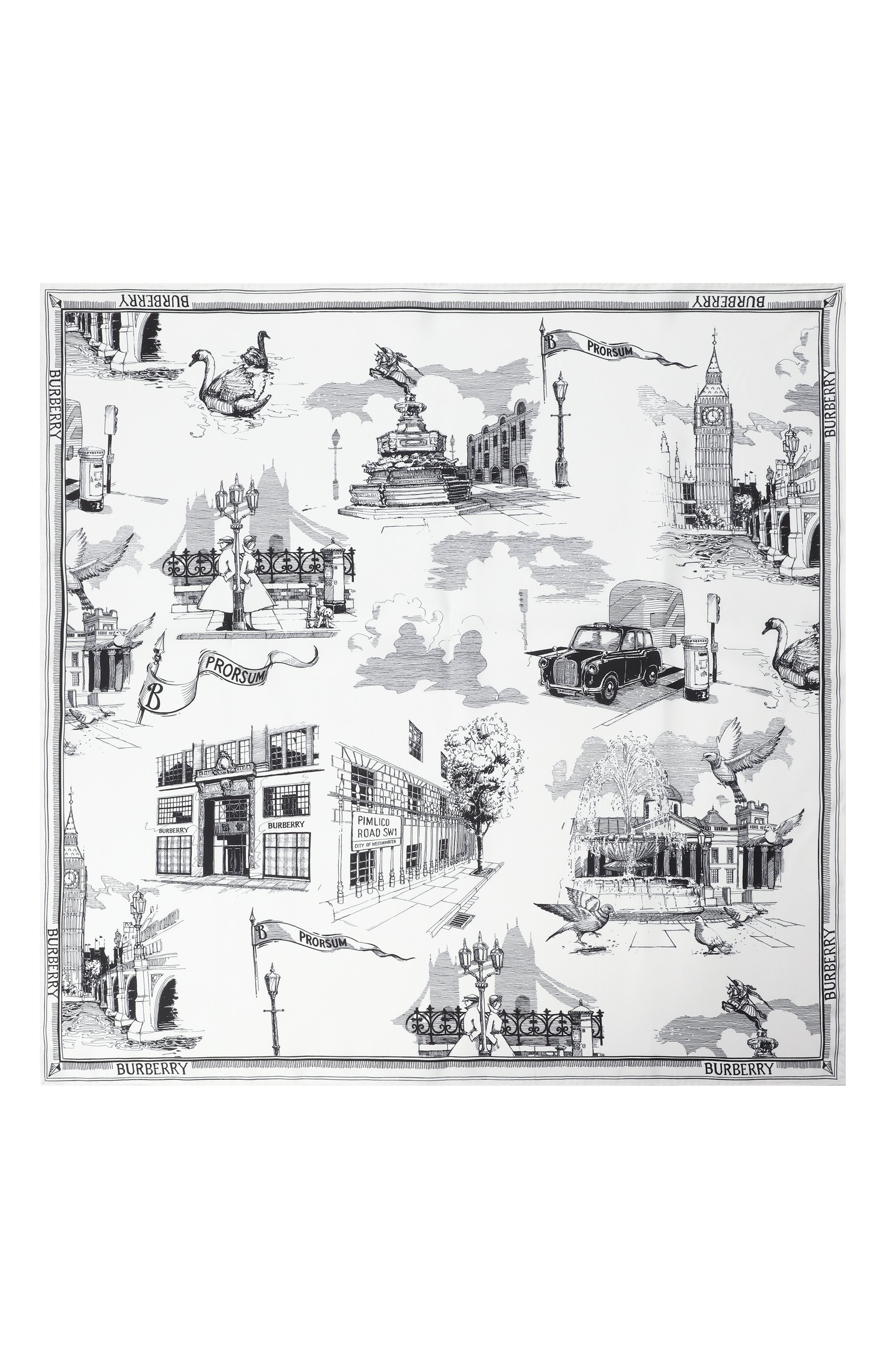 Шелковый платок BURBERRY, арт. 8110380, фото 4