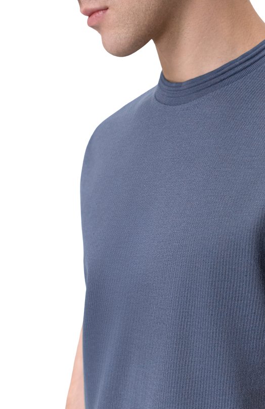 Футболка из хлопка и лиоцелла BOSS 50554626 Синий  50554626 Фото 5