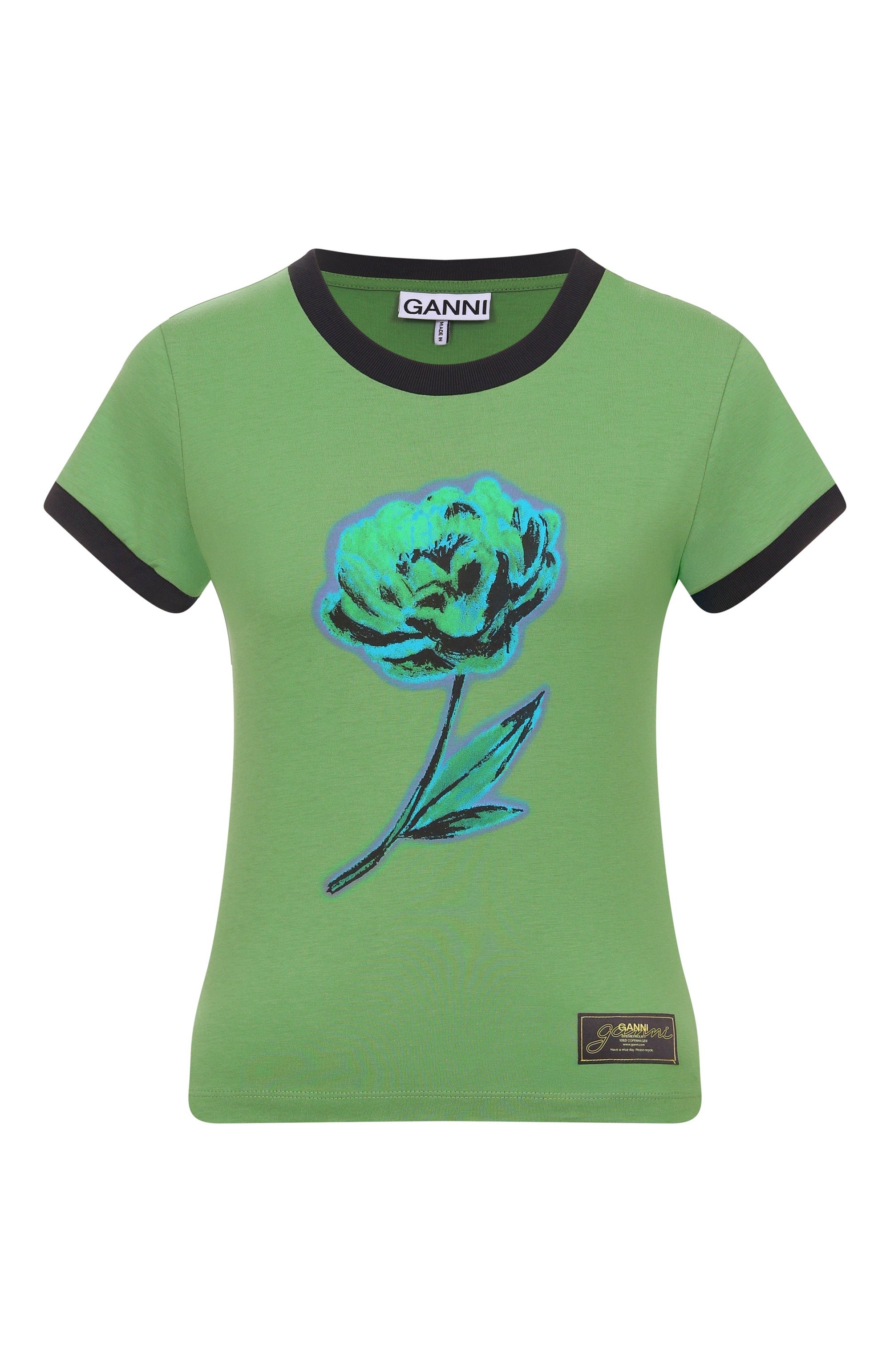 Хлопковая футболка GANNI, арт. T4227, фото 1
