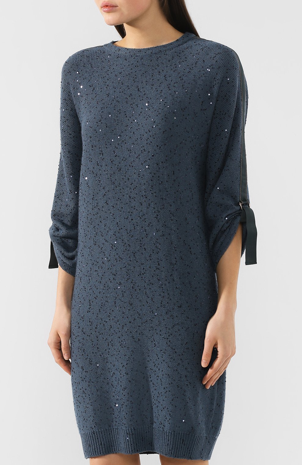 Платье из смеси кашемира и шелка BRUNELLO CUCINELLI, арт. M73542A80P, фото 3