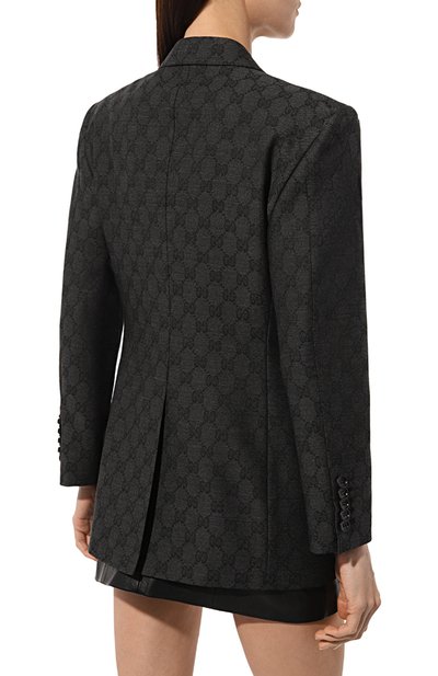 Шерстяной жакет GUCCI темно-серого цвета по цене 414500 руб., арт. 715184/ZAKF8, фото 4 Шерстяной жакет GUCCI, арт. 715184/ZAKF8, фото 4