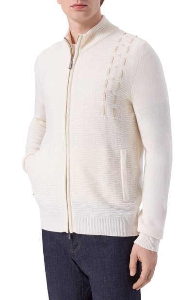 Кашемировый кардиган ZILLI кремового цвета по цене 240000 руб., арт. KZMC01M0350VLST00, фото 3 Кашемировый кардиган ZILLI, арт. KZMC01M0350VLST00, фото 3