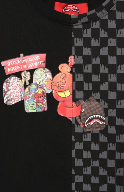Хлопковая футболка SPRAYGROUND, арт. SPY1495/THR0W IT T0 ME DRIP CHECKERED SPLIT REGULA, фото 3