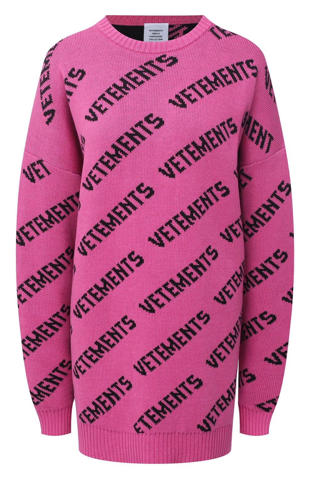 Свитер из хлопка и кашемира VETEMENTS фуксия цвета по цене 65750 руб., арт. UE51KN200P 1399/W, фото 1 Свитер из хлопка и кашемира VETEMENTS, арт. UE51KN200P 1399/W, фото 1