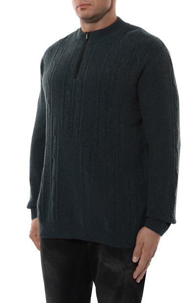 Свитер из шерсти и кашемира ZILLI темно-зеленого цвета по цене 148000 руб., арт. KZMN01M0223VCAB00/62, фото 3 Свитер из шерсти и кашемира ZILLI, арт. KZMN01M0223VCAB00/62, фото 3