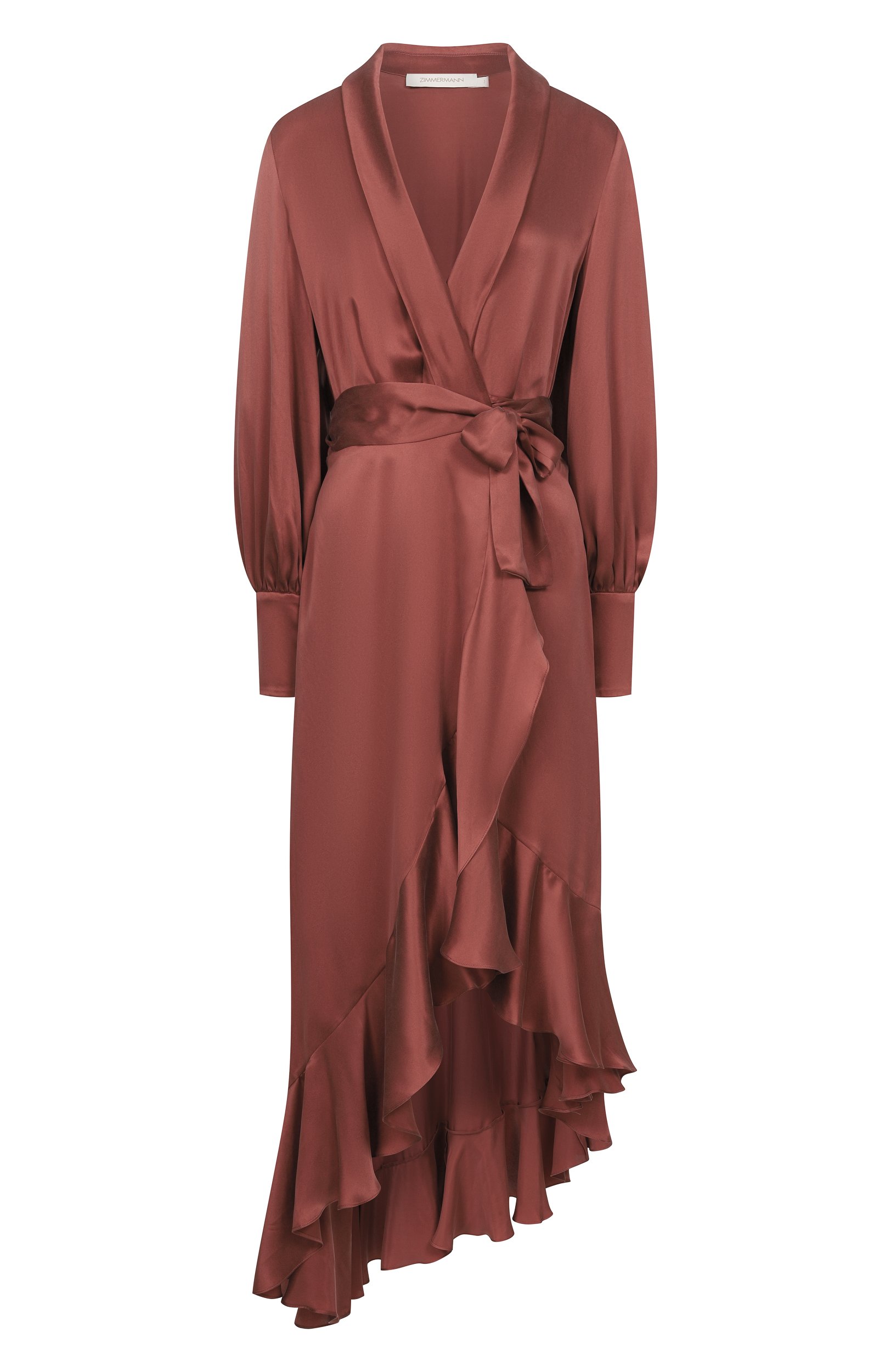 Атласное платье ZIMMERMANN бордового цвета по цене 122500 руб., арт. 8066DF26R, фото 1 Атласное платье ZIMMERMANN, арт. 8066DF26R, фото 1