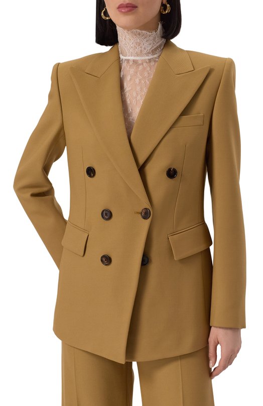 Шерстяной жакет Chloé CHC25SVE04299 Бежевый  CHC25SVE04299 Фото 3