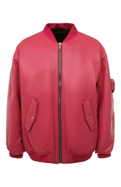 Мужской кожаный бомбер PRADA, арт. UPS557-1ZFE-F01BK