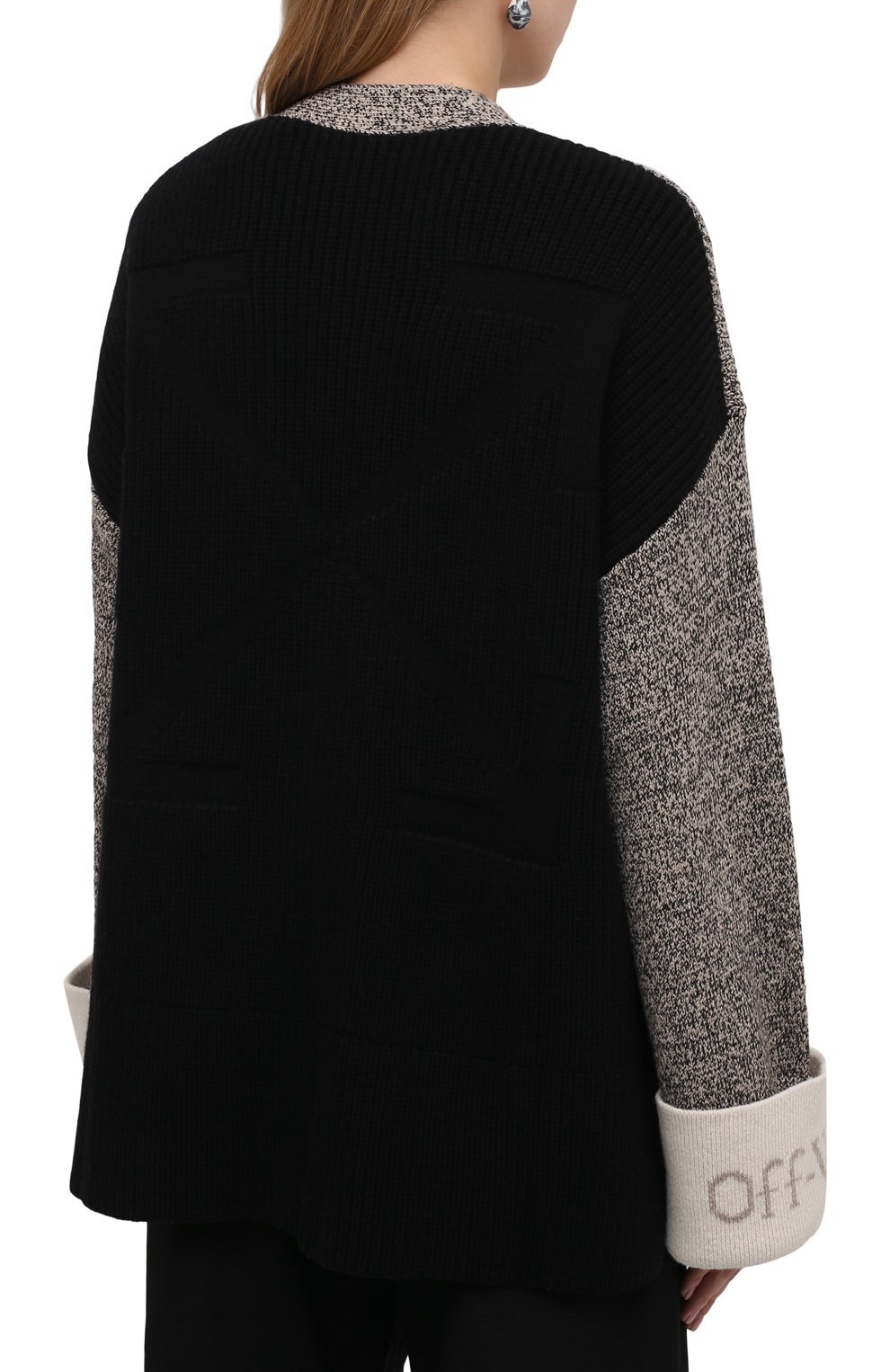 Кардиган из шерсти и вискозы OFF-WHITE, арт. 0WHB022F21KNI001, фото 4