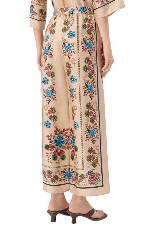 Шелковые брюки Weekend Max Mara WKDSNACK Бежевый  WKDSNACK Фото 4