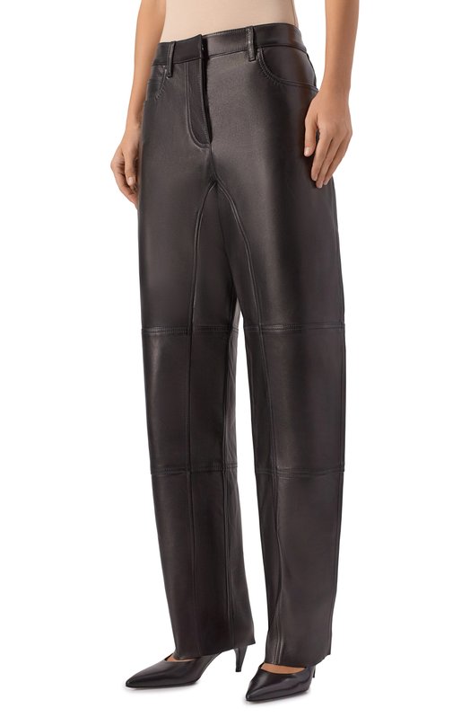 Кожаные брюки Jil Sander J02KA0341/J07187 Чёрный  J02KA0341/J07187 Фото 3