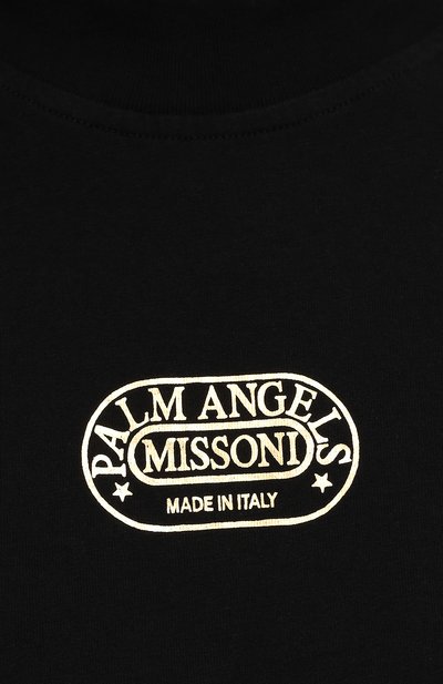 Хлопковая футболка palm angels x missoni PALM ANGELS черного цвета по цене 31650 руб., арт. PWAA040F21JER0011018, фото 5 Хлопковая футболка palm angels x missoni PALM ANGELS, арт. PWAA040F21JER0011018, фото 5