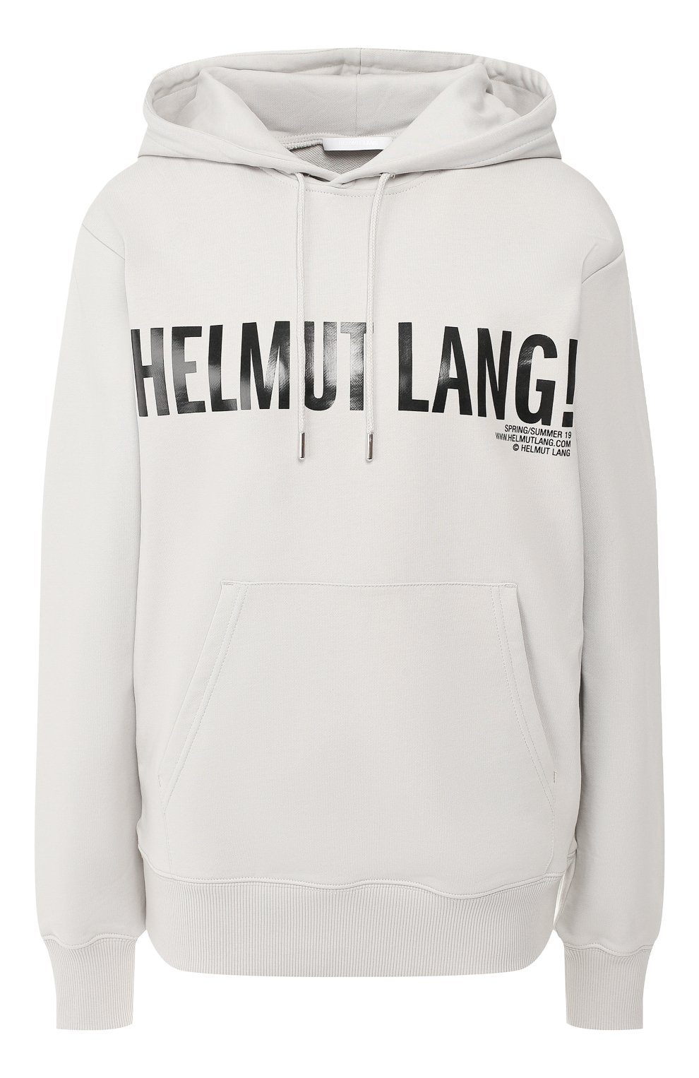 Хлопковое худи HELMUT LANG светло-серого цвета по цене 21450 руб., арт. J01KW501, фото 1 Хлопковое худи HELMUT LANG, арт. J01KW501, фото 1