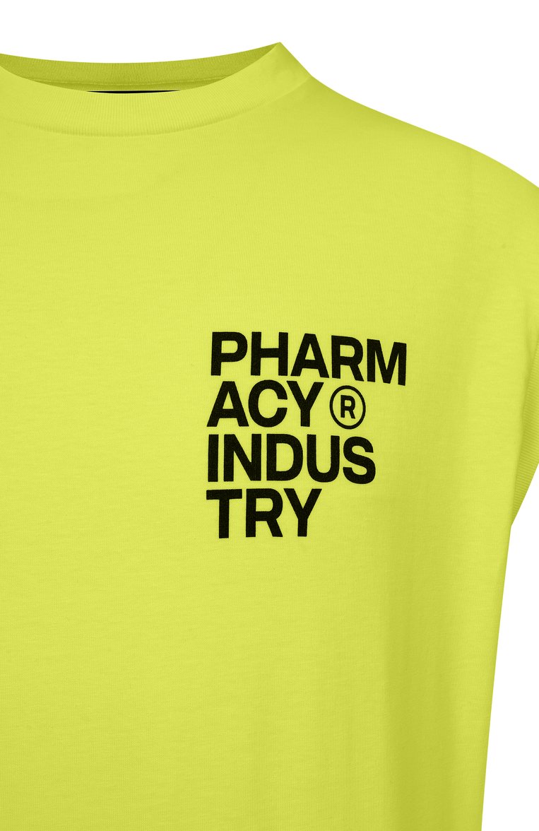 Мужская хлопковая майка PHARMACY INDUSTRY салатового цвета, арт. PHABM00173 | Фото 6 (Длина (для топов): Стандартные; Материал внешний: Хлопок; Принт: С принтом; Рукава: Без рукавов; Стили: Спорт-шик; Мужское Кросс-КТ: Футболка-одеж�да; Кросс-КТ: Джерси; Автоматизация состава: Проставлено; Детали: Без декора; Автоматизация ТО: Проставлено)