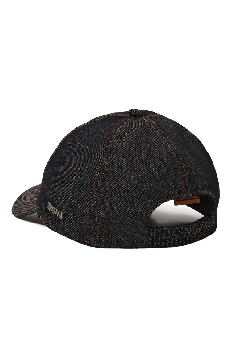 Мужская бейсболка из хлопка и льна ZEGNA темно-синего цвета, арт. Z7I12HA7/B7J | Фото 3 (Материал: Хлопок, Лен, Текстиль; Нос: Не проставлено)
