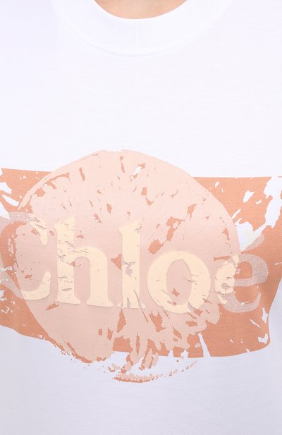 Хлопковая футболка CHLOÉ, арт. CHC20AJH81288, фото 5