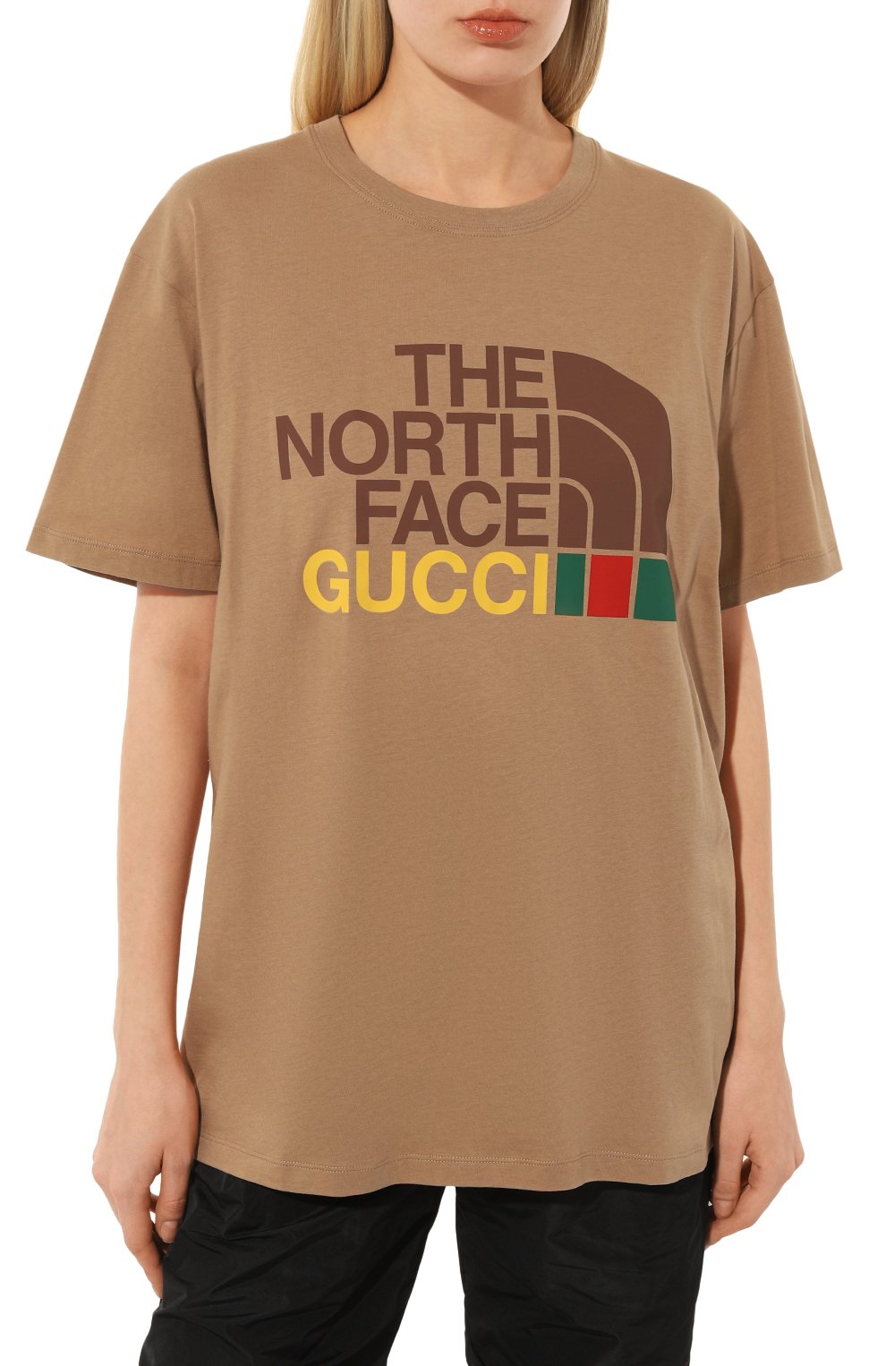 Хлопковая футболка the north face x gucci GUCCI бежевого цвета по цене 64800 руб., арт. 615044 XJD2V, фото 3 Хлопковая футболка the north face x gucci GUCCI, арт. 615044 XJD2V, фото 3