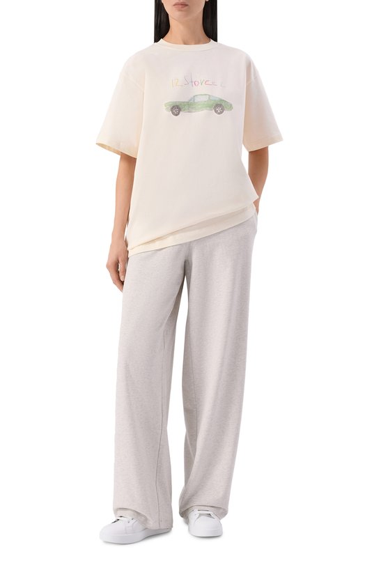 Хлопковая футболка 12 STOREEZ 136679 Кремовый  136679 Фото 2