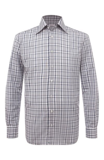 Мужская рубашка из хлопка и льна ZILLI, арт. MFZ-4270-8619/0001