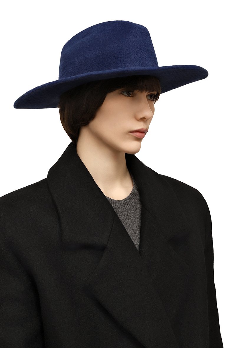 Женская фетровая шляпа GIORGIO ARMANI синего цвета, арт. 797024/4R507 | Фото 2 (Материал: Текстиль, Шерсть; Нос: Не проставлено)