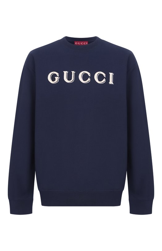Хлопковый свитшот Gucci 854224/XJHNA Синий 854224/XJHNA
