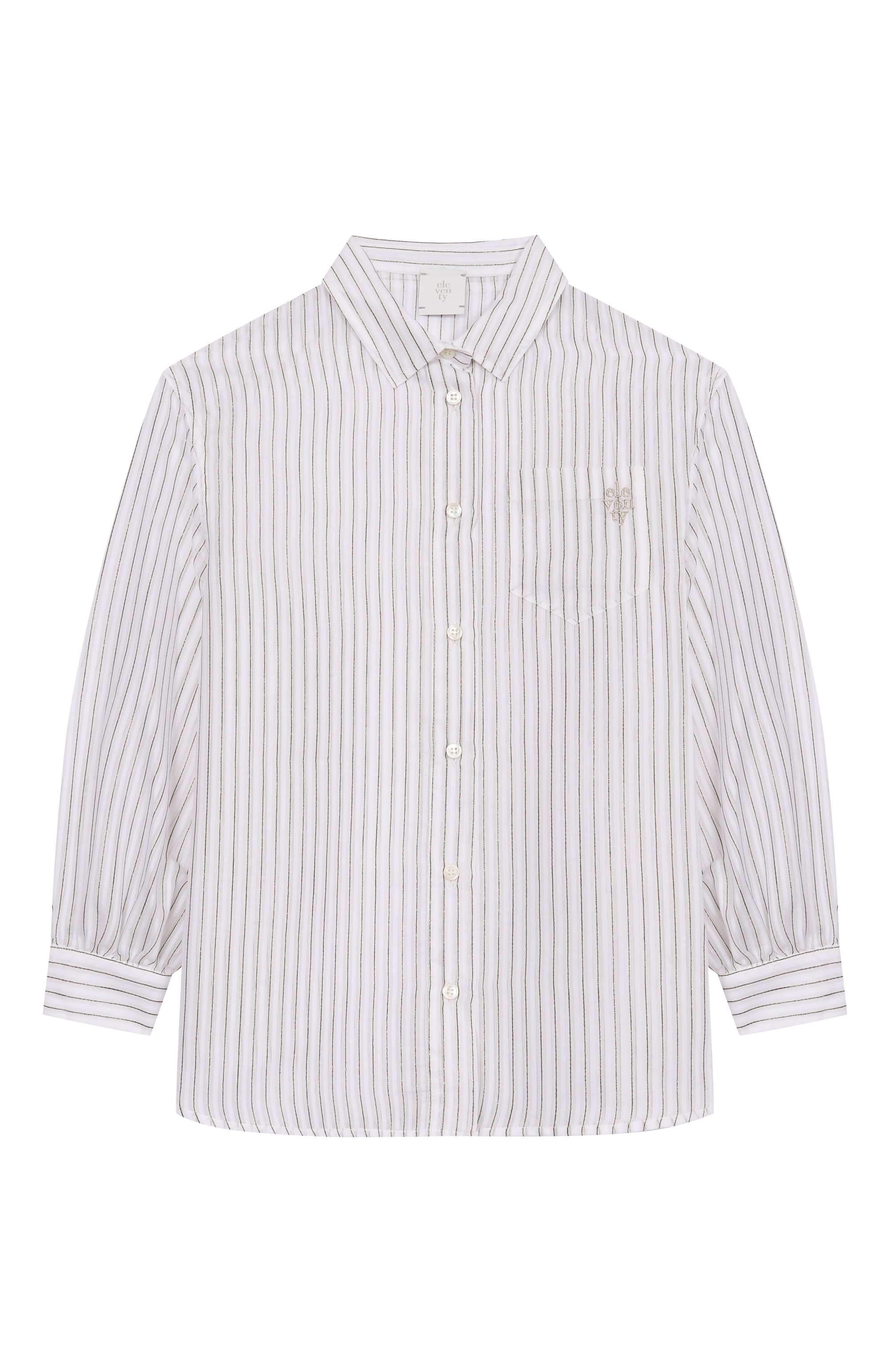 Рубашка из хлопка и шелка ELEVENTY белого цвета по цене 24200 руб., арт. EX5A00/M0029/6-8, фото 1 Рубашка из хлопка и шелка ELEVENTY, арт. EX5A00/M0029/6-8, фото 1