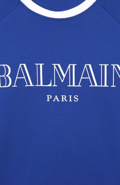 Детская хлопковый лонгслив BALMAIN синего цвета, а�рт. 6L8600/LX160/4-10 | Фото 3 (Рукава: Длинные; Мальчики Кросс-КТ: Лонгслив-одежда; Материал внешний: Хлопок; Статус проверки: Проверена категория; Ростовка одежда: 10 - 11 лет | 140 - 146см, 6 лет | 116 см, 8 лет | 128 см)