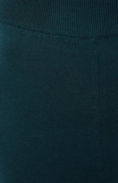Женские шерстяные брюки PIETRO BRUNELLI бирюзового цвета, арт. PNB002/WL0073 | Фото 5 (Материал внешний: Шерсть; Длина (брюки, джинсы): Стандартные; Женское Кросс-КТ: Брюки-одежда; Материал сплава: Проставл�ено; Силуэт Ж (брюки и джинсы): Расклешенные; Драгоценные камни: Проставлено; Стили: Кэжуэл)