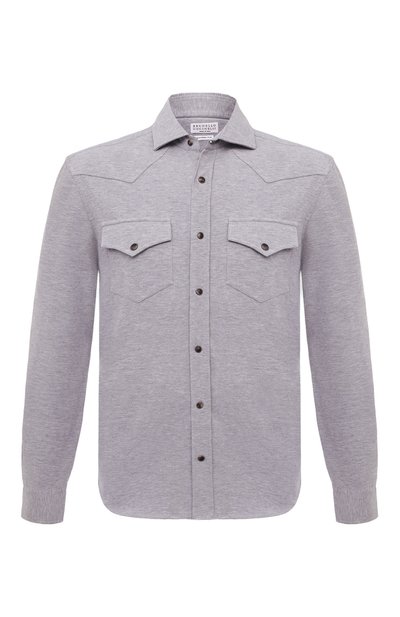 Мужская хлопковая рубашка BRUNELLO CUCINELLI, арт. ME854B2268