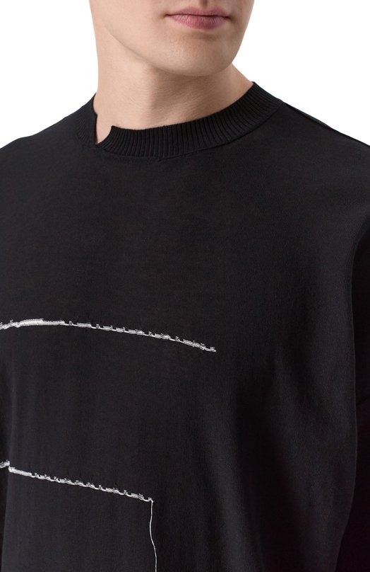 Хлопковый джемпер Isabel Benenato UK66S26 Чёрный  UK66S26 Фото 5