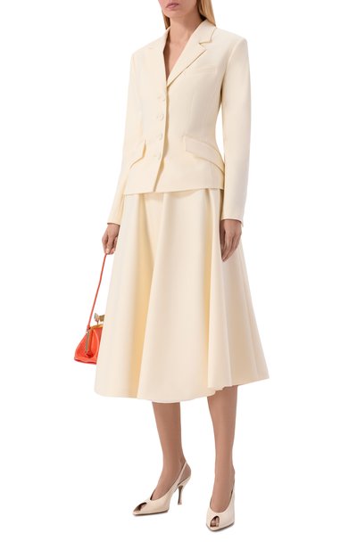 Шерстяной жакет SHERVARLI кремового цвета по цене 115000 руб., арт. JA26-0024, фото 2 Шерстяной жакет SHERVARLI, арт. JA26-0024, фото 2