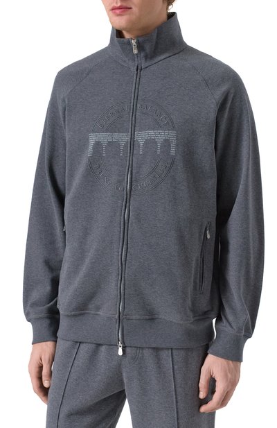 Хлопковая толстовка BRUNELLO CUCINELLI темно-серого цвета по цене 174500 руб., арт. MM8363140G, фото 3 Хлопковая толстовка BRUNELLO CUCINELLI, арт. MM8363140G, фото 3