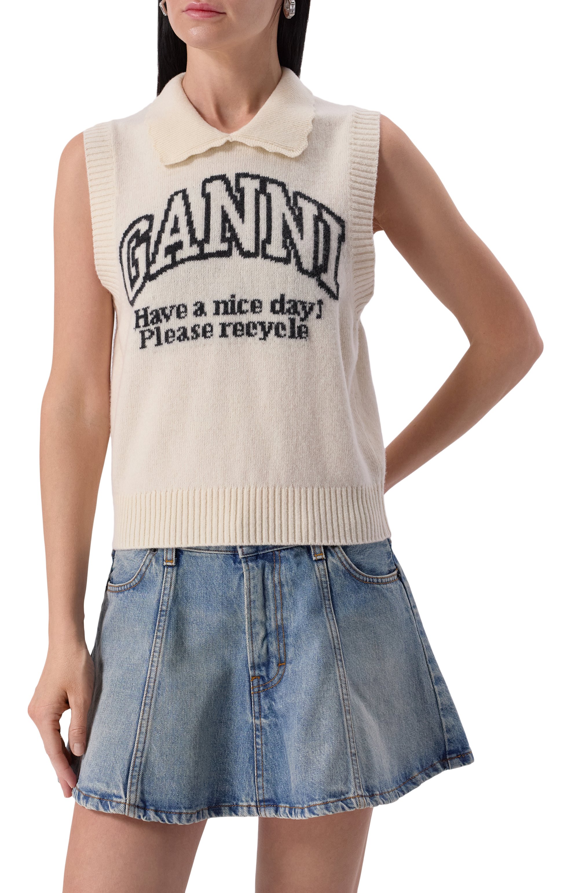 Шерстяной жилет GANNI, арт. K2463/2678, фото 3