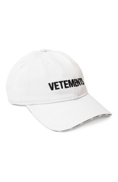 Женская хлопковая бейсболка VETEMENTS белого цвета, арт. UE54CA180W | Фото 1 (Материал: Текстиль, Хлопок; Материал сплава: Проставлено; Нос: Не проставлено)