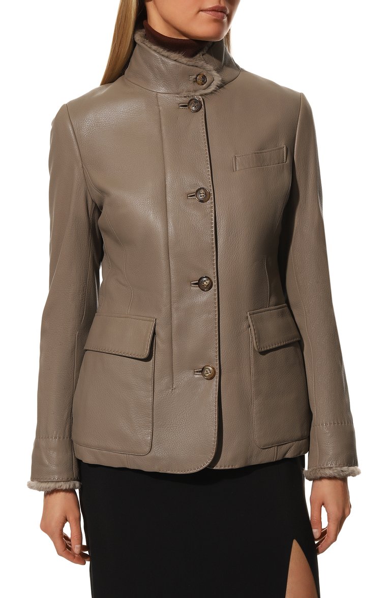 Кожаная куртка с отделкой из меха норки LORO PIANA, арт. FAE5511, фото 3