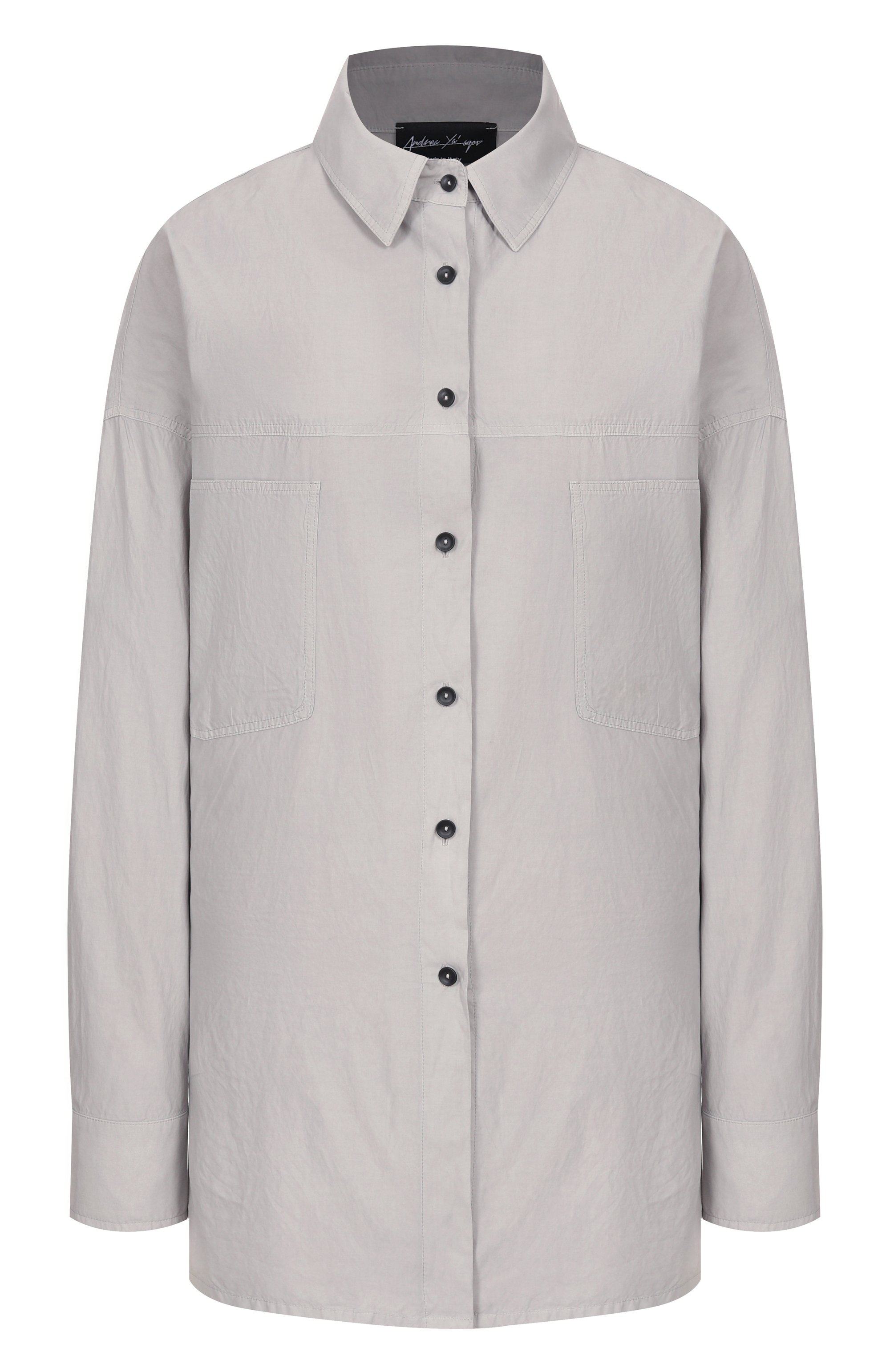 Рубашка ANDREA YA'AQOV серого цвета по цене 57650 руб., арт. 25WHAR67, фото 1 Рубашка ANDREA YA'AQOV, арт. 25WHAR67, фото 1