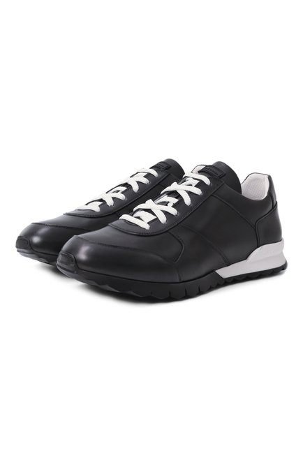 Мужские кожаные кроссовки KITON черного цвета, арт. USSA137N0010032 | Фото 1 (Материал сплава: Проставлено; Материал внутренний: Натуральная кожа; Подошва: Массивная; Материал внешний: Натуральная кожа; Драгоценные камни: Проставлено)