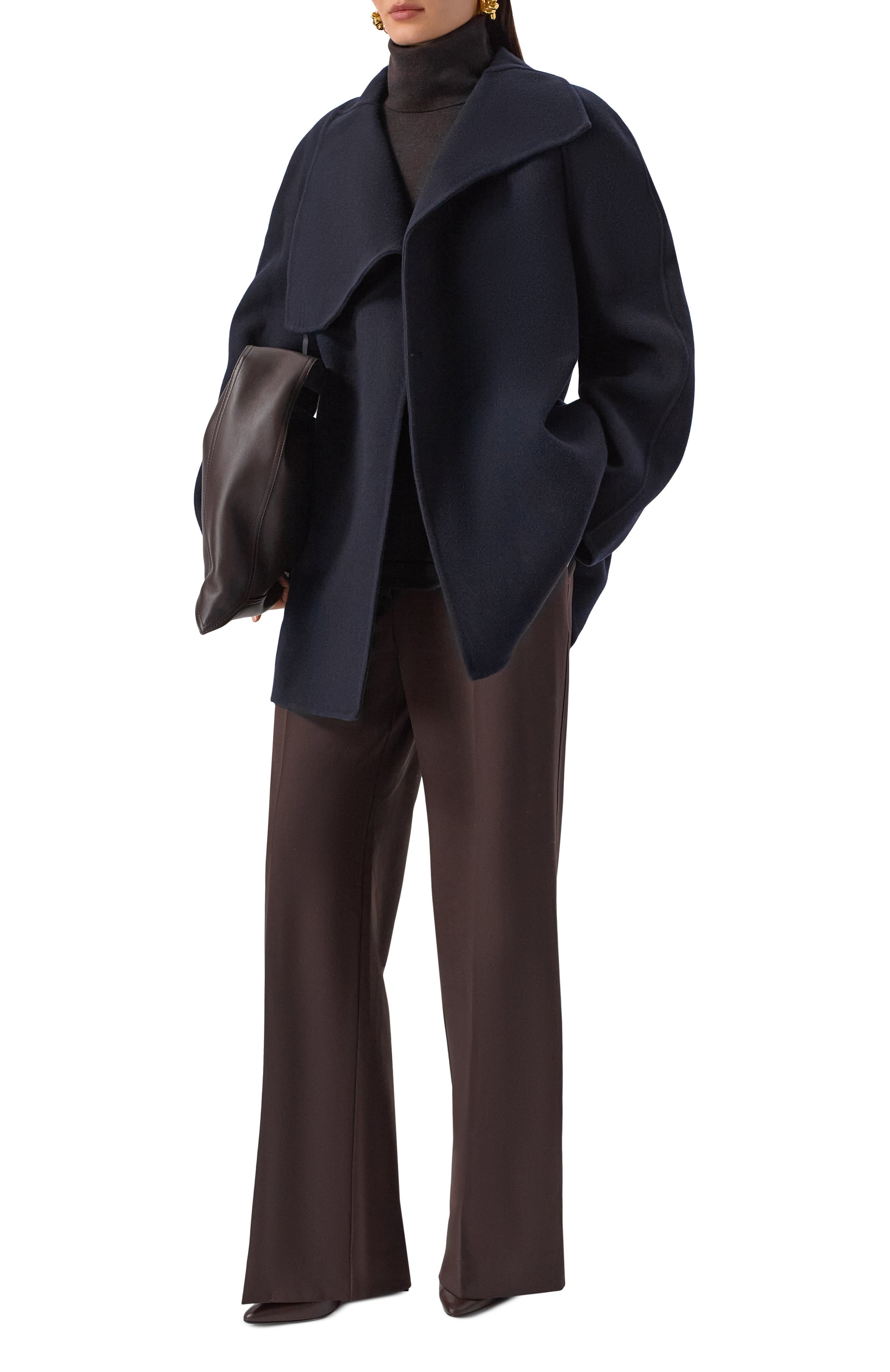 Шерстяное полупальто LE17SEPTEMBRE темно-синего цвета по цене 96650 руб., арт. LS2579CT003ENA, фото 2 Шерстяное полупальто LE17SEPTEMBRE, арт. LS2579CT003ENA, фото 2