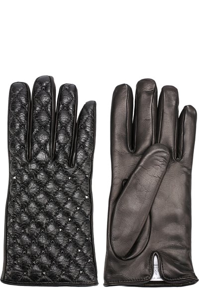 Кожаные перчатки с металлическими заклепками VALENTINO, арт. NW2G0A03/ARD, фото 2
