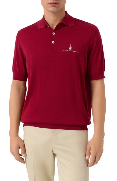 Поло из шелка и хлопка BRUNELLO CUCINELLI, арт. MNB805805P, фото 3