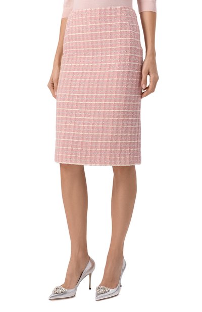 Твидовая юбка MVST розового цвета по цене 149000 руб., арт. 25E/X2P/0/C041/3056, фото 3 Твидовая юбка MVST, арт. 25E/X2P/0/C041/3056, фото 3