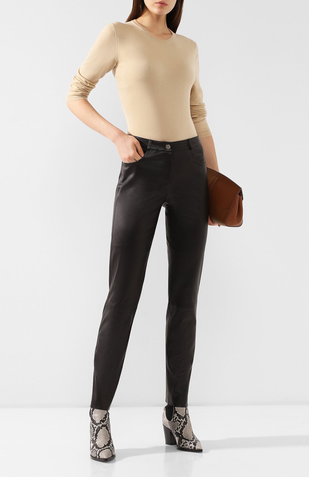 Кожаные брюки KITON, арт. D48172X05S03, фото 2