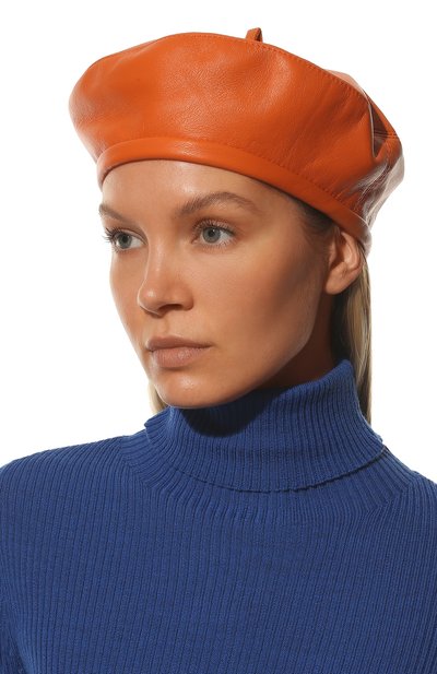 Кожаный берет COCOSHNICK HEADDRESS, арт. beretorange, фото 2