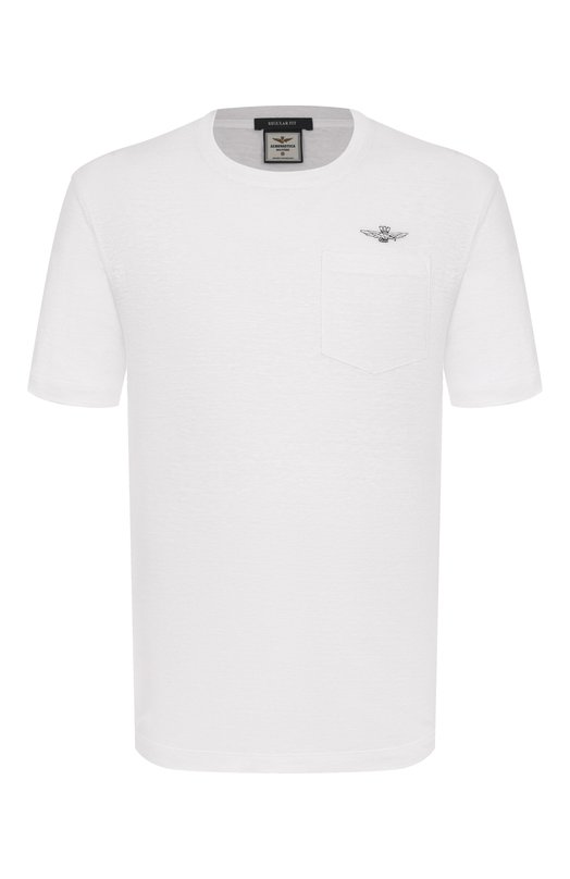 Льняная футболка Aeronautica Militare 251TS2402J679 Белый 251TS2402J679